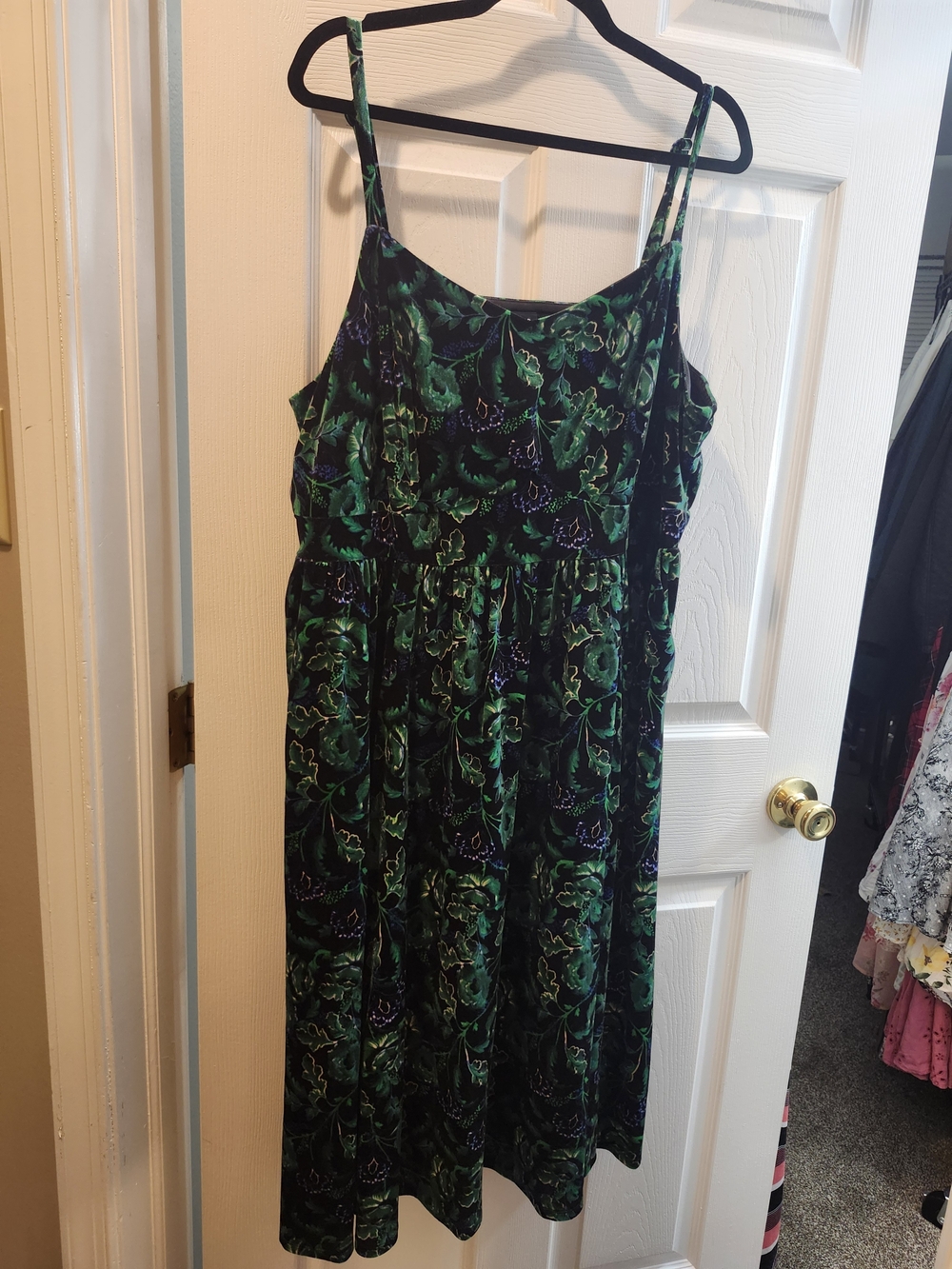 Torrid Green & Black Floral Midi Sundress, Torrid 3 = 3X